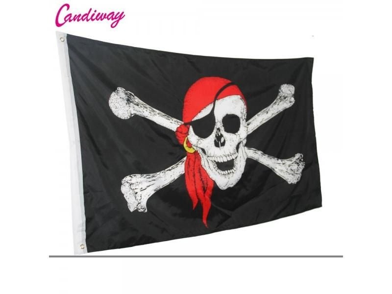 Huge 3x5 FT Skull Crossbones Jolly Roger Pirate Flags With Grommets Decoration Carousel 1