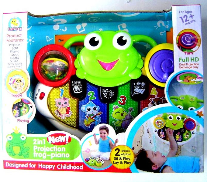 Frog Piano and Projector - Floor, Cot or Buggy - PRICE REDUCED Carousel 1