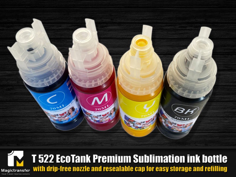 T522 EcoTank Premium Dye Sublimation ink bottle -With drip-free nozzle Carousel 2