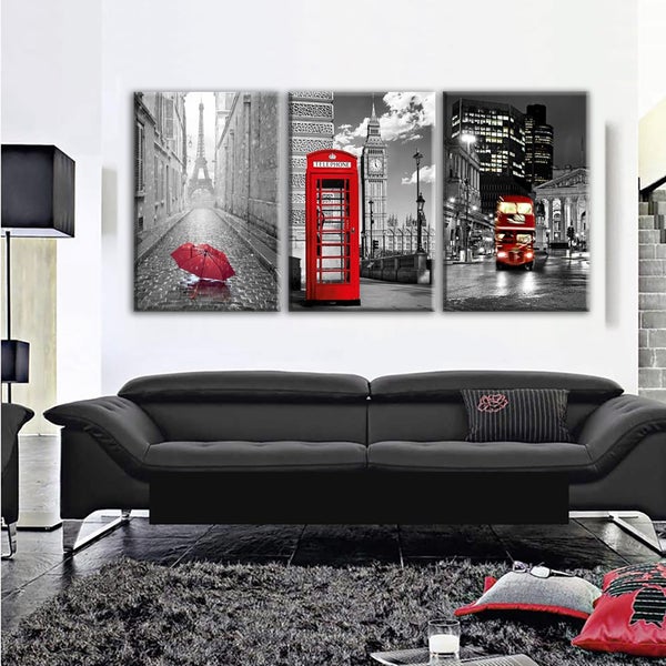 ON SALE FREE SHIPPING - 3 Piece Canvas Art Print - Paris Carousel 6