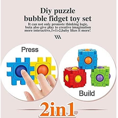 24 PCS Push Pop Bubble Sensory Fidget Toy Set with Simple Dimple 2in1 Puzzle Bui Carousel 2