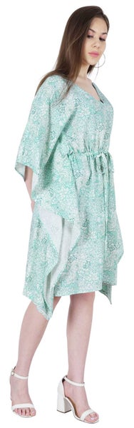 Moomaya Printed Short Kaftan For Women Kimono Swimwear Cover-Up Beach Carousel 2