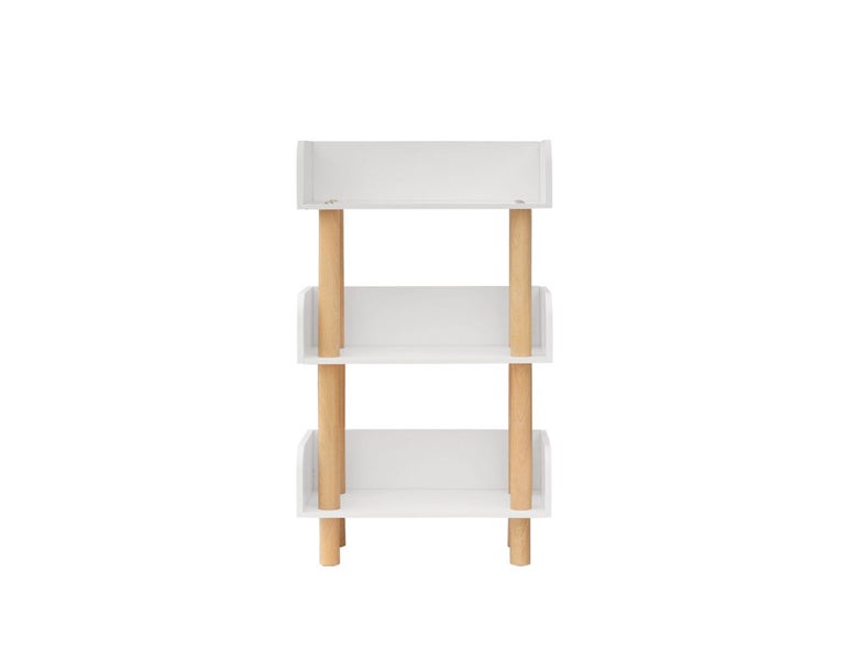 “Final stock clearance " 3 Tier Kids Bookshelf - White + Pine Carousel 1