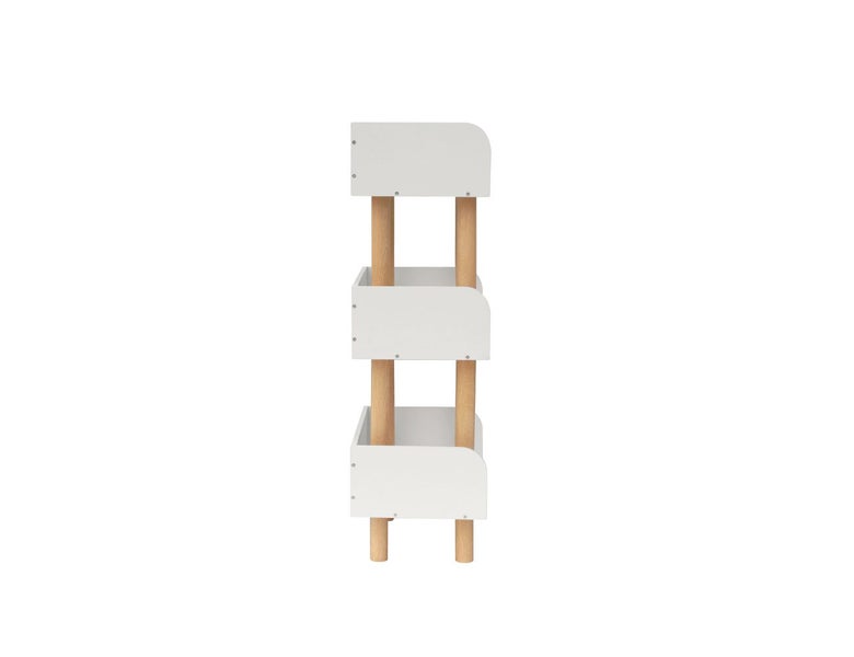 “Final stock clearance " 3 Tier Kids Bookshelf - White + Pine Carousel 2