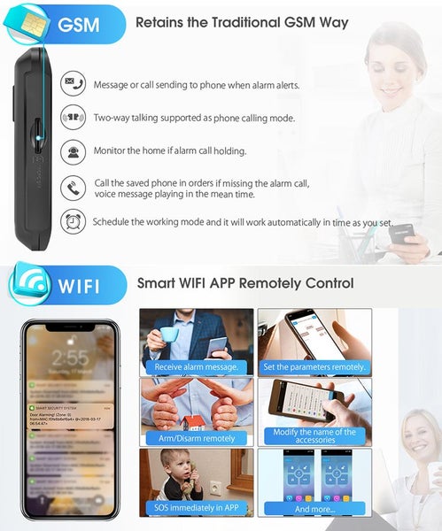 Wireless home security alarm system 4 PIR motion sensors Carousel 3