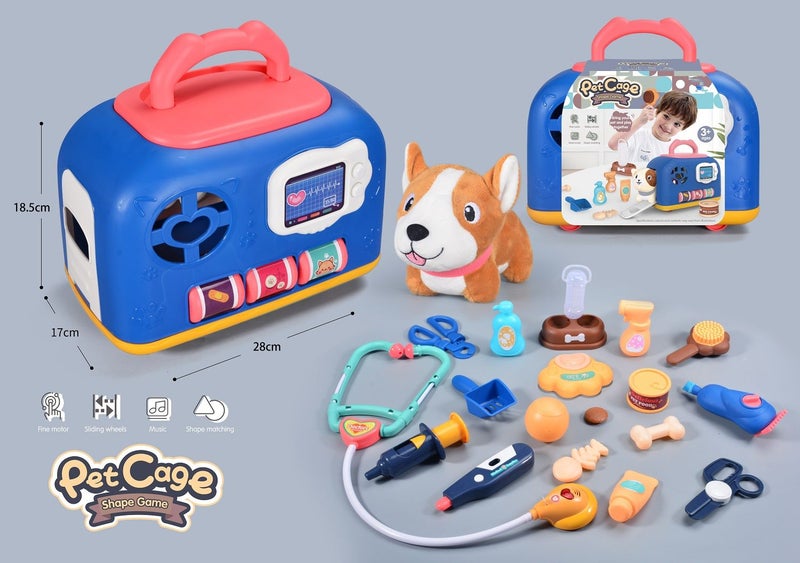 PET CAGE WITH LIGHTING AND MUSIC PLAY PRETEND 21PCS SET Carousel 1