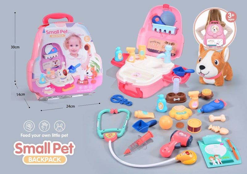 PET SPACE PACK WITH WATER PUMP OUT OF WATER PLAY PRETEND 21PCS SET Carousel 1