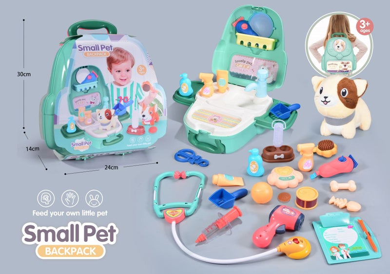PET SPACE PACK WITH WATER PUMP OUT OF WATER PLAY PRETEND 21PCS SET Carousel 1