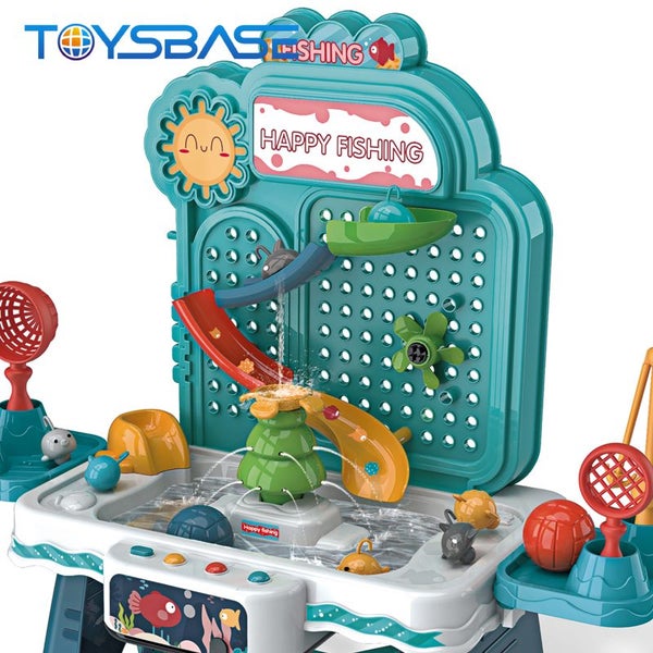 Pretend Play Fishing Toy Game Funny Summer Fishing Table Set Kids Carousel 2