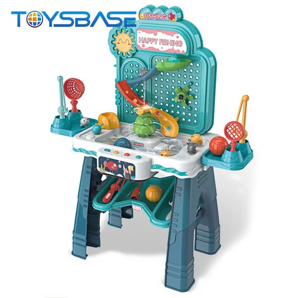 Pretend Play Fishing Toy Game Funny Summer Fishing Table Set Kids Carousel 6