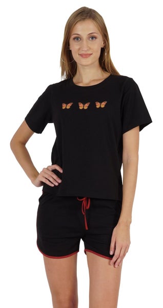 Inkmeso 2pcs Printed Loungewear Pajamas Set For Women's “Butterfly” Sleep Carousel 1
