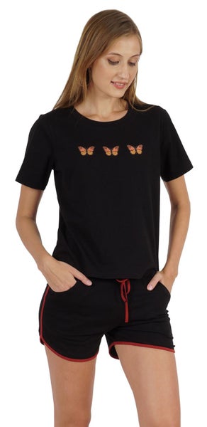Inkmeso 2pcs Printed Loungewear Pajamas Set For Women's “Butterfly” Sleep Carousel 2