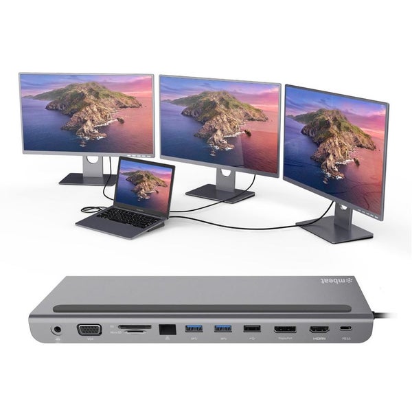 Mbeat 11 In 1 Multiport USB-C Dock HDMI VGA USB-C USB SD Card Port Laptop Dock Carousel 2