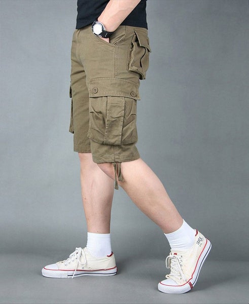 Cargo Short 1/2 Pants Outdoor Solid Color Work Short Multi-pocket Hiking Camping Carousel 2