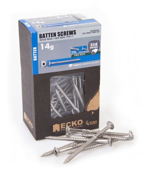 Bugle Batten Screws 14G x 125mm Stainless Steel 316G 100 pack Carousel 2