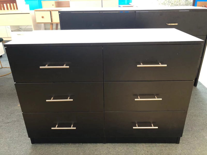 6 Drawers Low Boy Black color (Clearance) Carousel 1