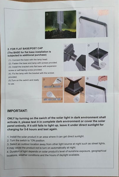 Solar power foot path pole light Carousel 12