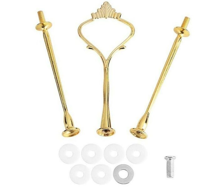 Cupcake Plate Stand Center Handle Fittings Hardware Golden Crown Rod Carousel 2