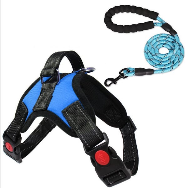 Durazon Nylon Reflective Harness with Lead - XL - Black Carousel 1