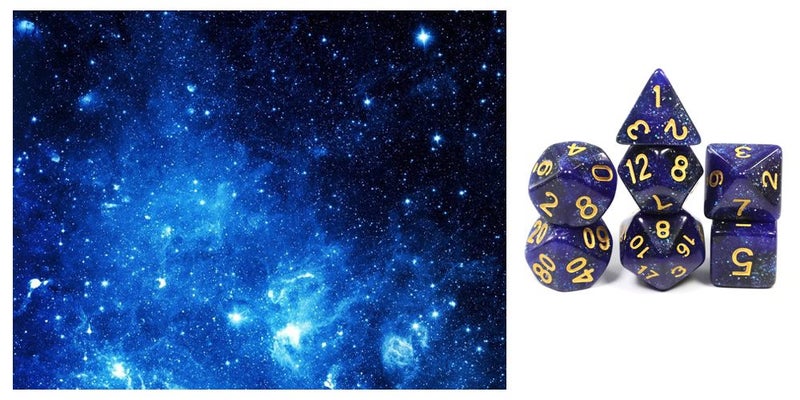 Dungeons and Dragons(DND) dice set Galaxy dice (Blue) Carousel 1