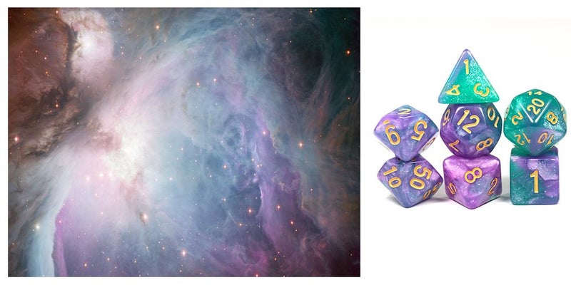 Dungeons and Dragons(DND) dice set Galaxy dice (Blue, Purple) Carousel 1