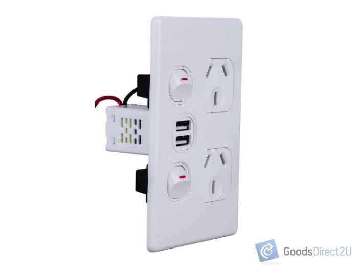 Power Point/USB - Double - Vertical - 10 Amp - 5 Box (JAJ Slimline) Carousel 1