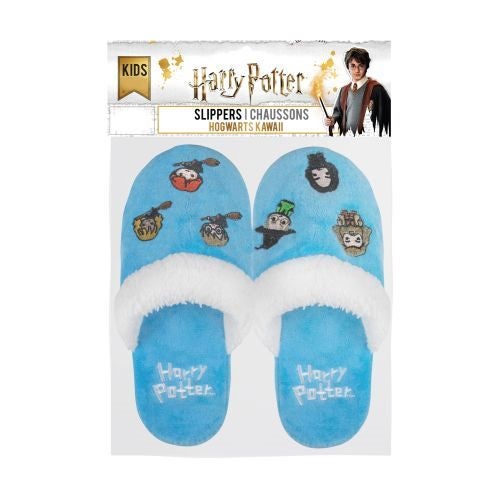 3 X Kids Boys Girls Harry Potter & Friends Hogwarts Kawaii Slippers Light Blue Carousel 4