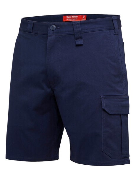 2 X Mens Hard Yakka Core Basic Stretch Drill Cargo Short Navy Y05067 Carousel 1