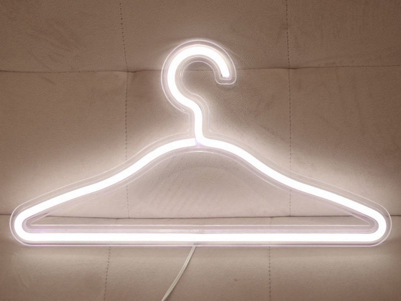 One White LED Neon Light Clothes Hanger Lamp Carousel 1