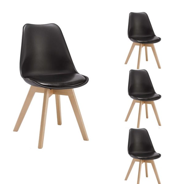 Dining Chair Boston Black 4pcs $19662863852556290114