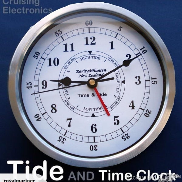 Time & TIDE CLOCK NZ 205mm Rarity & Hansen. FREE battery. Wallmounted Carousel 1