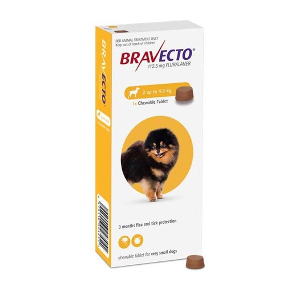 Bravecto Chewable Tablet for Very Small Dogs 2 – 4.5kg Carousel 1