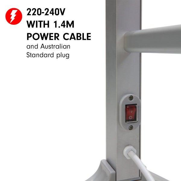 Pronti Heated Towel Rack Electric Bathroom Towel Rails Warmer E60W Silver Carousel 4