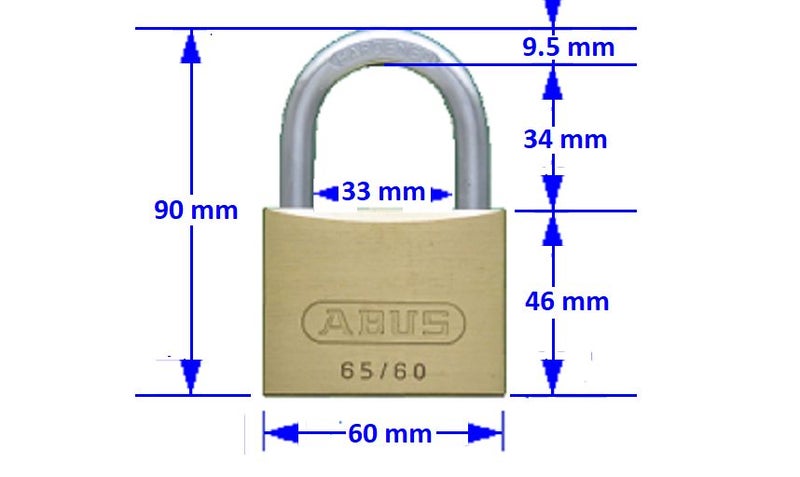 ABUS 65/60 Brass 50mm Padlock with 34 x 9.5mm Shackle Carousel 1
