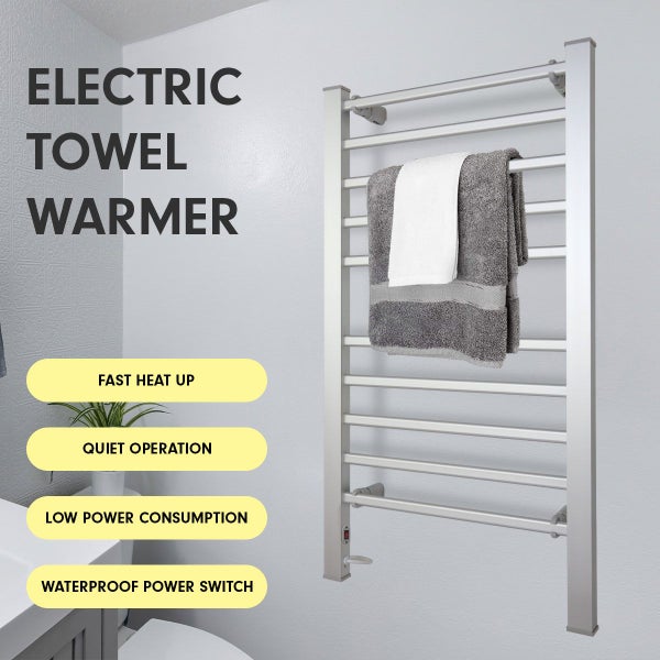 Pronti Heated Towel Rack Electric Bathroom Towel Rails Warmer E160W Silver Carousel 5