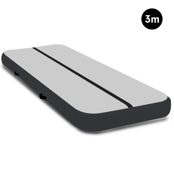 3m Tumbling Mat Gymnastics Exercise 20cm Air Track - Black Carousel 1