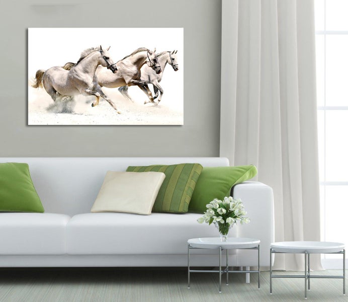 1 PANEL FREE SHIPPING - Large Canvas Print - Abstract - Horse Art Carousel 2