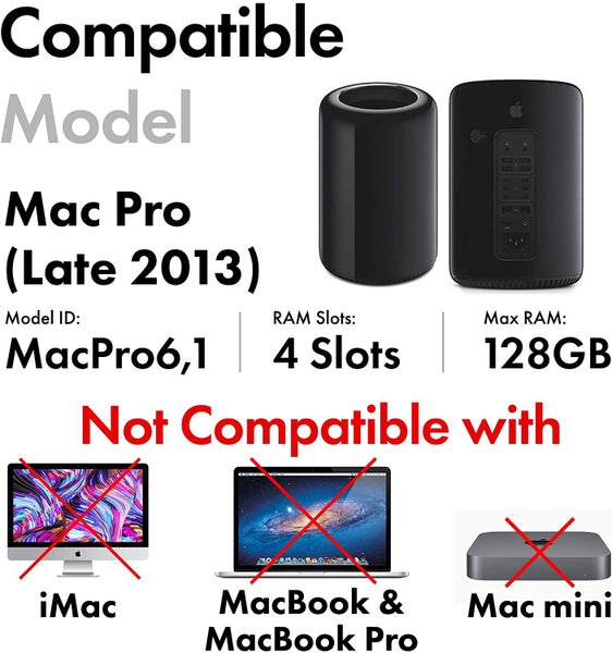 64 GB RAM for Mac Pro Late 2013 (4x 16GB DDR3) 1866Mhz RAM Memory Upgrade Kit Carousel 3