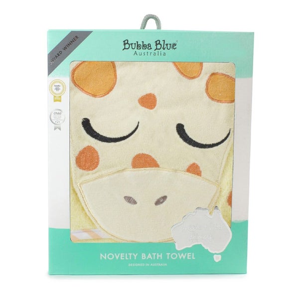 Bubba Blue Zoo Animal Giraffe Hooded Baby Newborn Infant Plush Bath Drying Towel Carousel 1