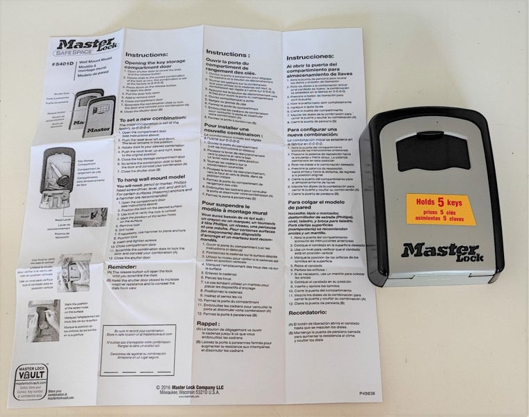 MasterLock - Wall Mount Keys Storage Box / Portable Padlock Carousel 2