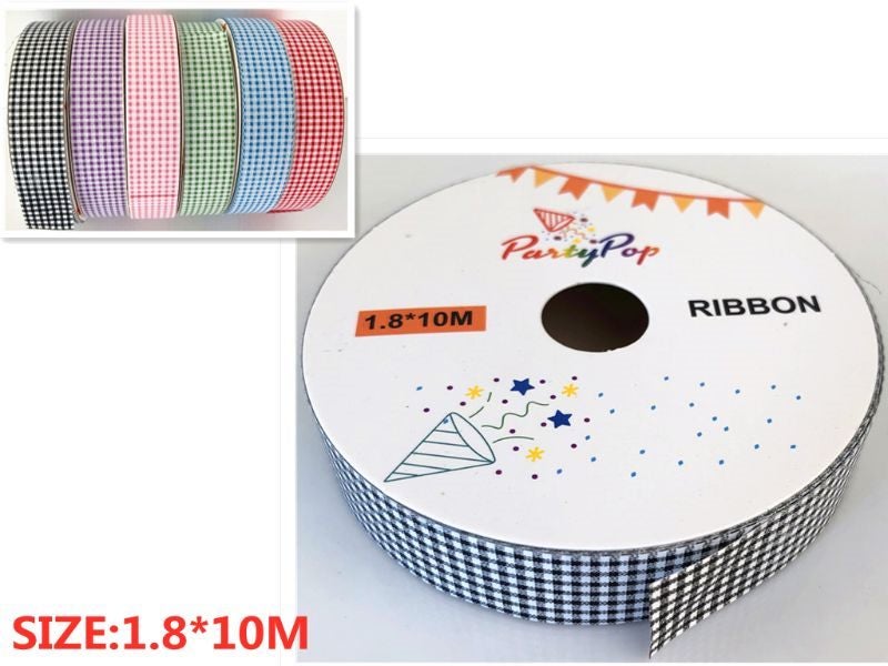 RIBBON - 1.8 x 10M (BLACK/WHITE) Carousel 1