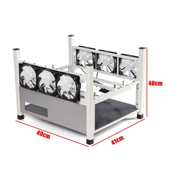 6 GPU Miner/Mining Rig Frame/Case/Rack Dual Power Supply For Crypto Currency Carousel 2