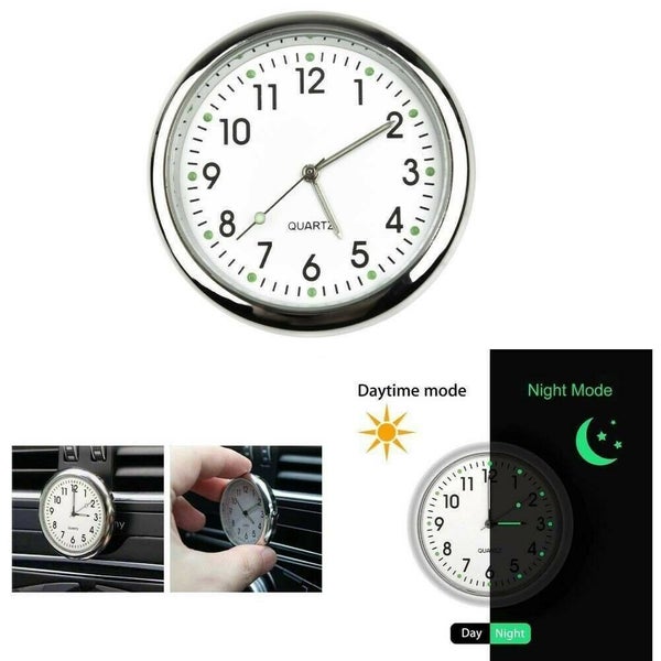 Stick-On Clock Watch Luminous Dashboard Clock Quartz Analog Fit Car Home Office Carousel 1