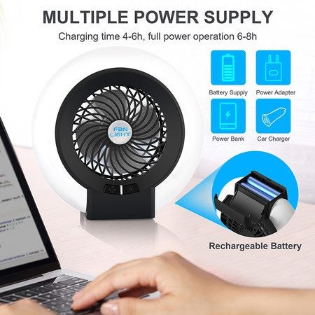 Camping Lantern Fan,Foldable Light Fan Cordless,Desk Fan Carousel 1