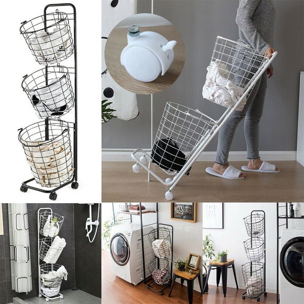 3-Tier Storage Basket Cart- White New Carousel 1