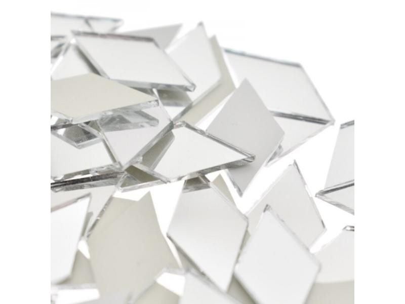 100Pcs Glass Mirror Mosaic Tiles Diamond Shape For Wall Art Diy Supplies Carousel 1