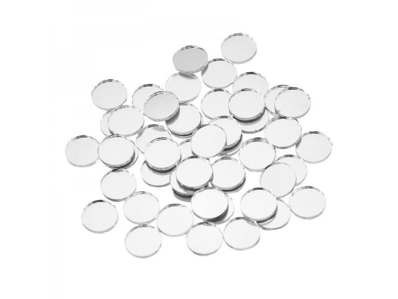 50pcs/lot Round Mini Mosaic Tiles Glass Mirror Self-Adhesive Sticker For Wall Carousel 1