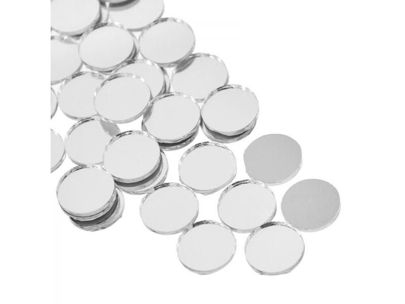 50pcs/lot Round Mini Mosaic Tiles Glass Mirror Self-Adhesive Sticker For Wall Carousel 2