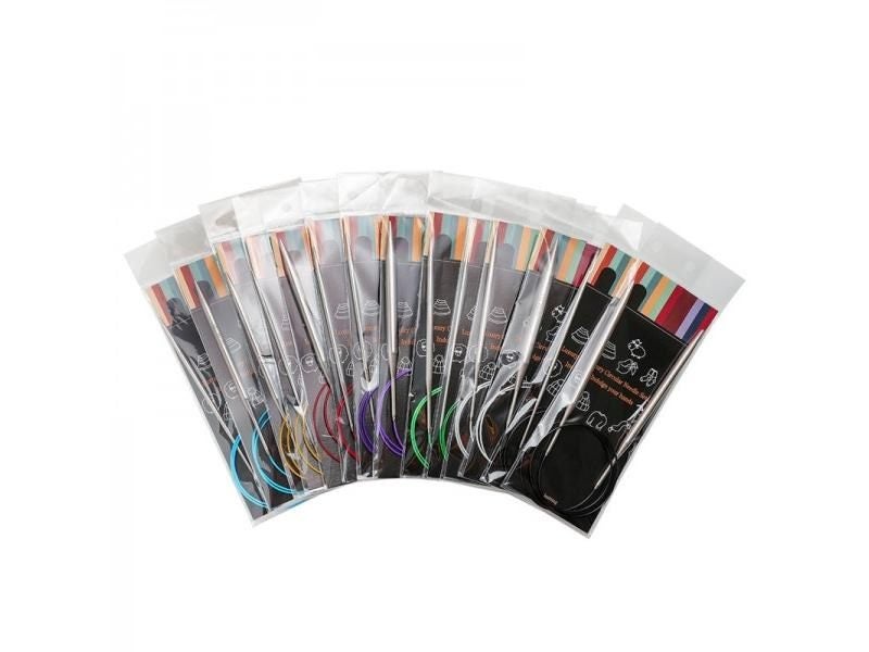 14 Sizes 2.25-10.0mm Stainless Steel Knitting Crochet Needles 40/80/100/120cm Carousel 2