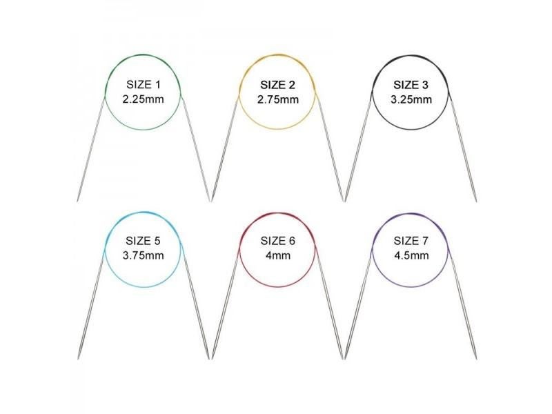 14 Sizes 2.25-10.0mm Stainless Steel Knitting Crochet Needles 40/80/100/120cm Carousel 1